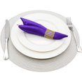 thumbnail image 4 of Woven Braided Non-Slip for Dining Tables Placemats 15 Inches Classic Round Set of 6 (Navy Blue), 4 of 7