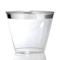 thumbnail image 2 of Paquete de 50 vasos de cóctel de plástico de 9 onzas, vasos de plástico con borde, copa transparente Afortunado Sencillez, 2 of 3
