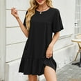 thumbnail image 3 of CHGBMOK Casual Dresses for Women Fashion Casual Short Sleeve Round-Neck Ladies Dress Dresses,Sizes S-2XL, 3 of 7
