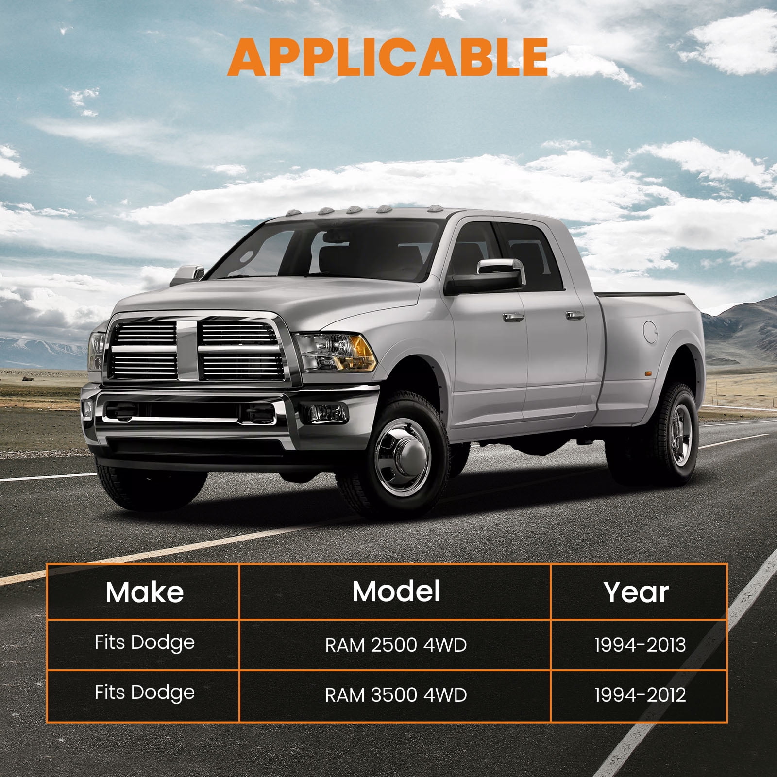 maXpeedingrods 3" Front & 2" Rear Leveling Kit for Dodge Ram 2500 3500 4WD 1994-2013, Suspension Lift w/Extended U-Bolts