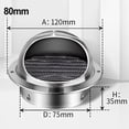 thumbnail image 1 of Grille Ronde de Sortie d'Air Extérieure en Acier Inoxydable, Couvercle d'Évent de Chauffage et de Refroidissement, 1 of 1