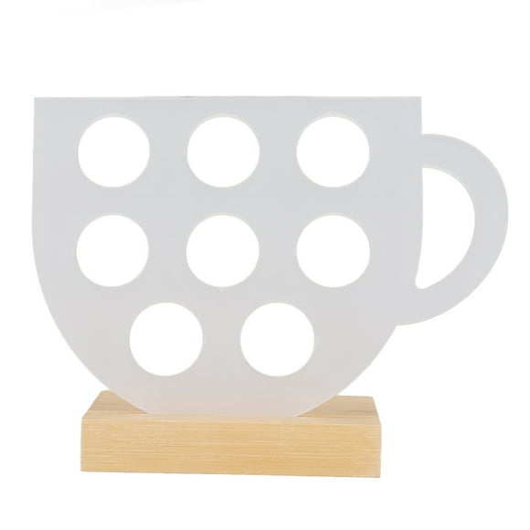 Coffee Pods Display Stand, 8 Hole Holder Compact Size Good Stability With Bamboo Base For Dessert Shop For Home