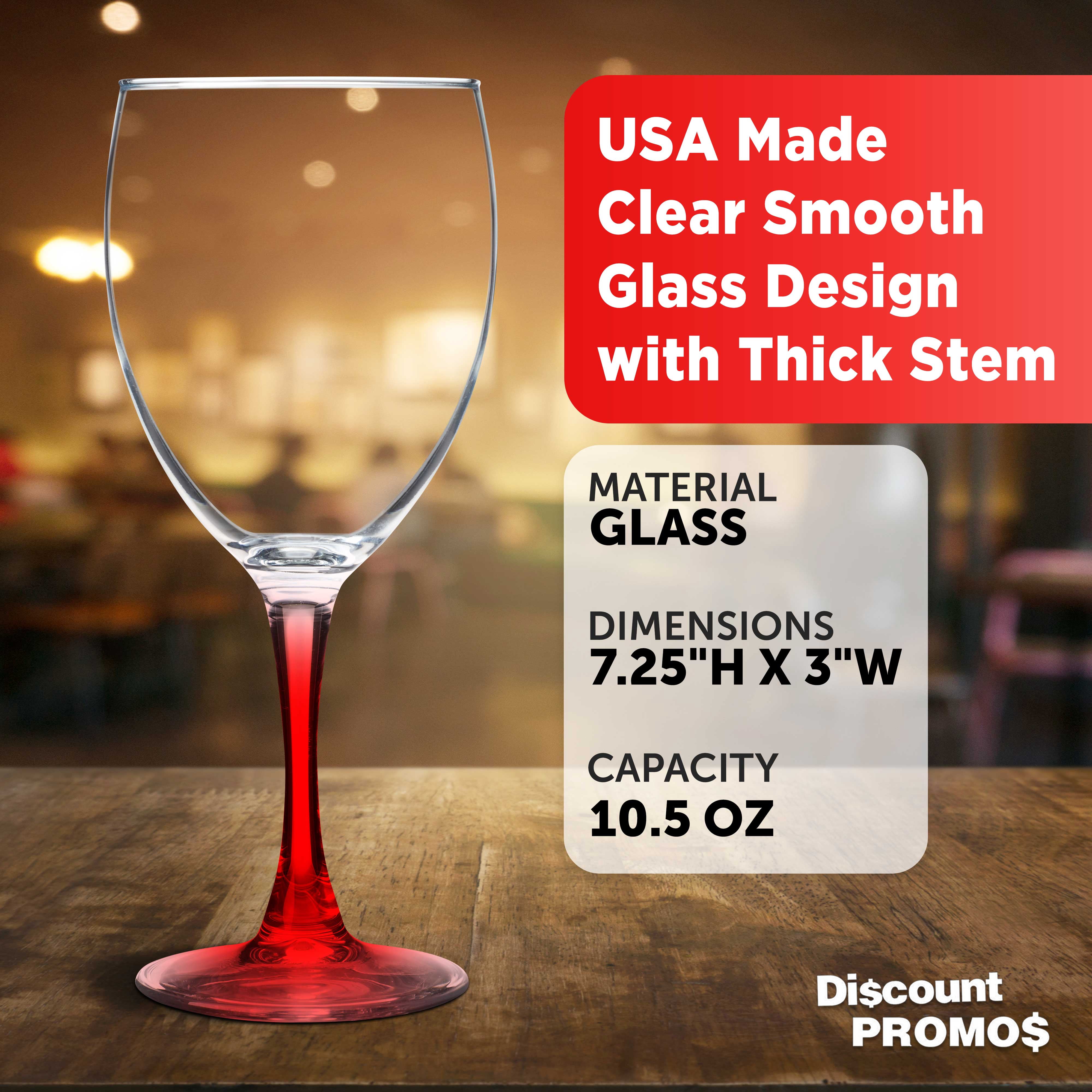 Nuance Wine Glasses by ARC 10.5 oz. Set of 10, Bulk Pack - Restaurant Glassware, Perfect for Red Wine, White Wine, Cocktails - Red