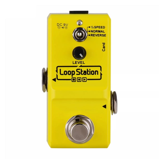 Pedal de efecto Ammoon Loop Station Mini guitarra Looper efecto Pedal 10 minutos de tiempo de grabación 3 modos de trabajo True Bypass Full Metal Shell con tarjeta de memoria de 1GB TOMSHOO Pedal de efecto
