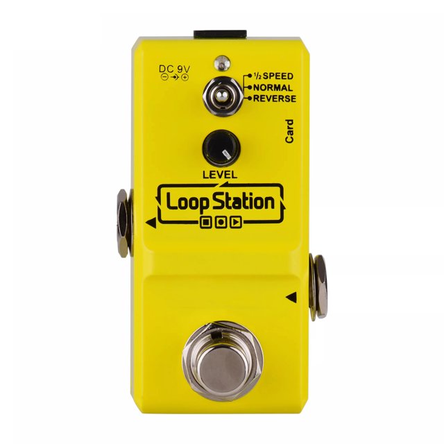 Pedal de efecto Ammoon Loop Station Mini guitarra Looper efecto Pedal 10 minutos de tiempo de grabación 3 modos de trabajo True Bypass Full Metal Shell con tarjeta de memoria de 1GB Tomshoo Pedal de efecto
