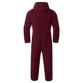 thumbnail image 4 of Ftwytp Men Artificial Wool Long Sleeve Pajamas Casual Solid Color Zipper Loose Hooded Jumpsuit Pajamas Casual Winter Warm Rompe 1 Piece Suit Fleece On Sleepwear, 4 of 4
