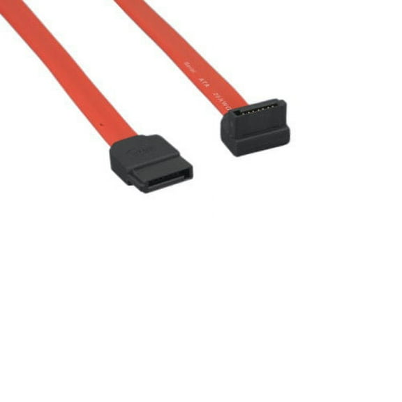Kentek 1.5 Feet FT SATA Device Cable Cord 26 AWG 7 Pin Serial ATA Straight to Right-Angled 90 to 180 Degree Connector Internal 3.0 Gbps for PC HDD Motherboard