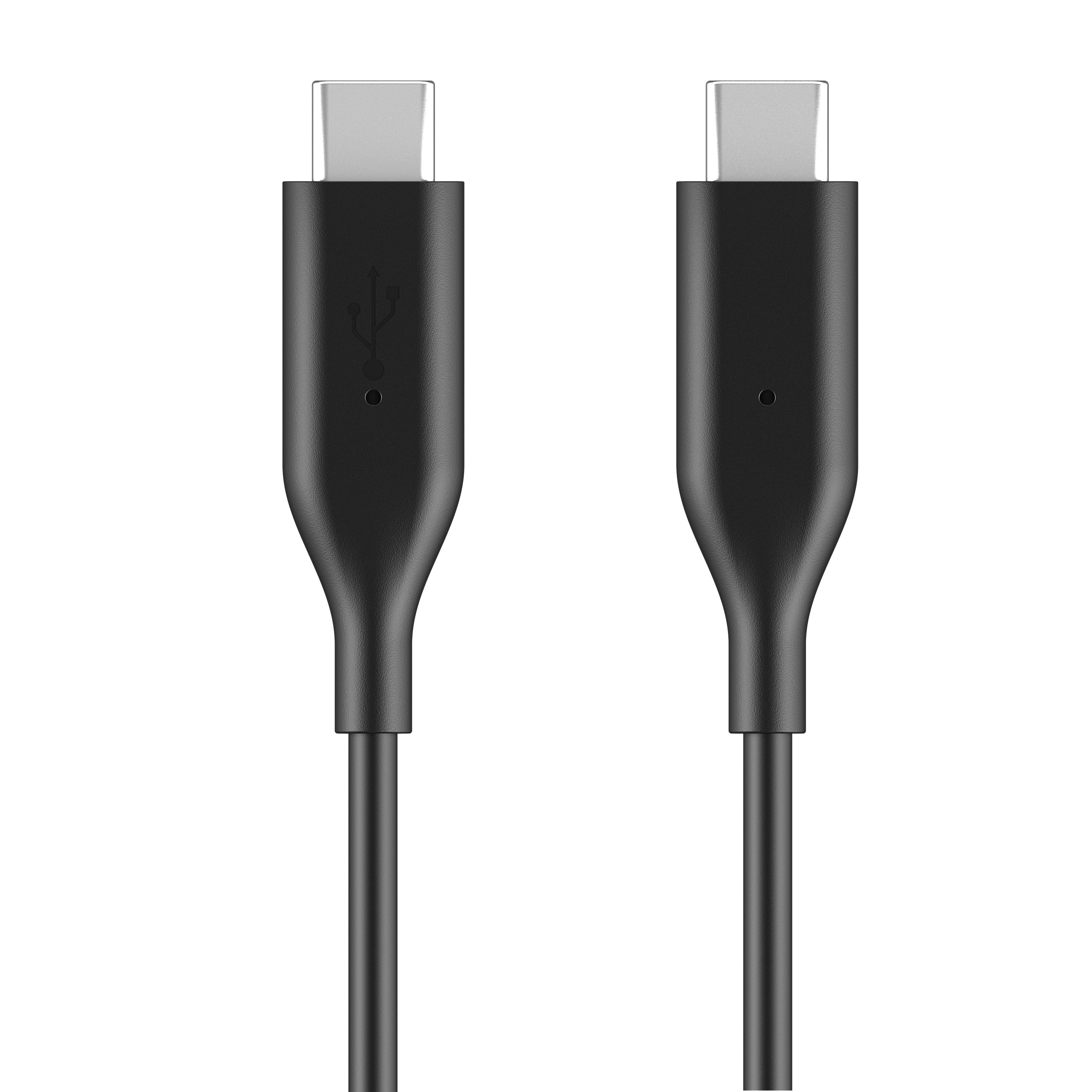 (2 pack) Auto Drive Type USB-C to C, 3ft, Charging & Data Sync Cable, PVC, Black, Single Pack