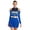 Royal Blue, variant on Women's School Musical Party Cheerleading Pleated Leotard Dress Uniform Outfit Black S