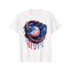 thumbnail image 1 of Baseball Drip Ice Cream 4th July Baseball US American Flag T-Shirt, for Boys breathable, casual and comfortable top street fashion casual summer T-shirt, 1 of 5