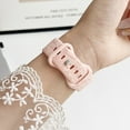 thumbnail image 4 of 3 Pack Floral Engraved Silicone Bands Compatible with Apple Watch Band 42mm 44mm 45mm 49mm Women, Soft Sport Wildflower Strap for iWatch Ultra Series 9 8 SE 7 6 5 4 3 2 1, Pink, 4 of 6