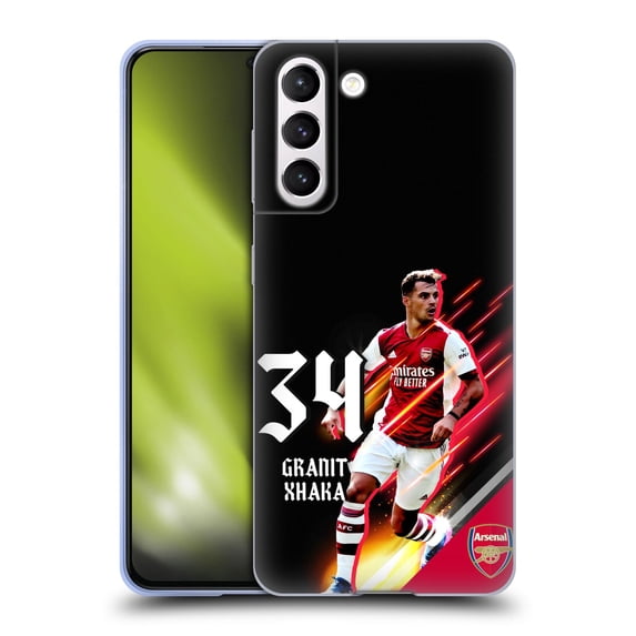 Head Case Designs Officially Licensed Arsenal FC 2021/22 First Team Granit Xhaka Soft Gel Case Compatible with Samsung Galaxy S21 5G