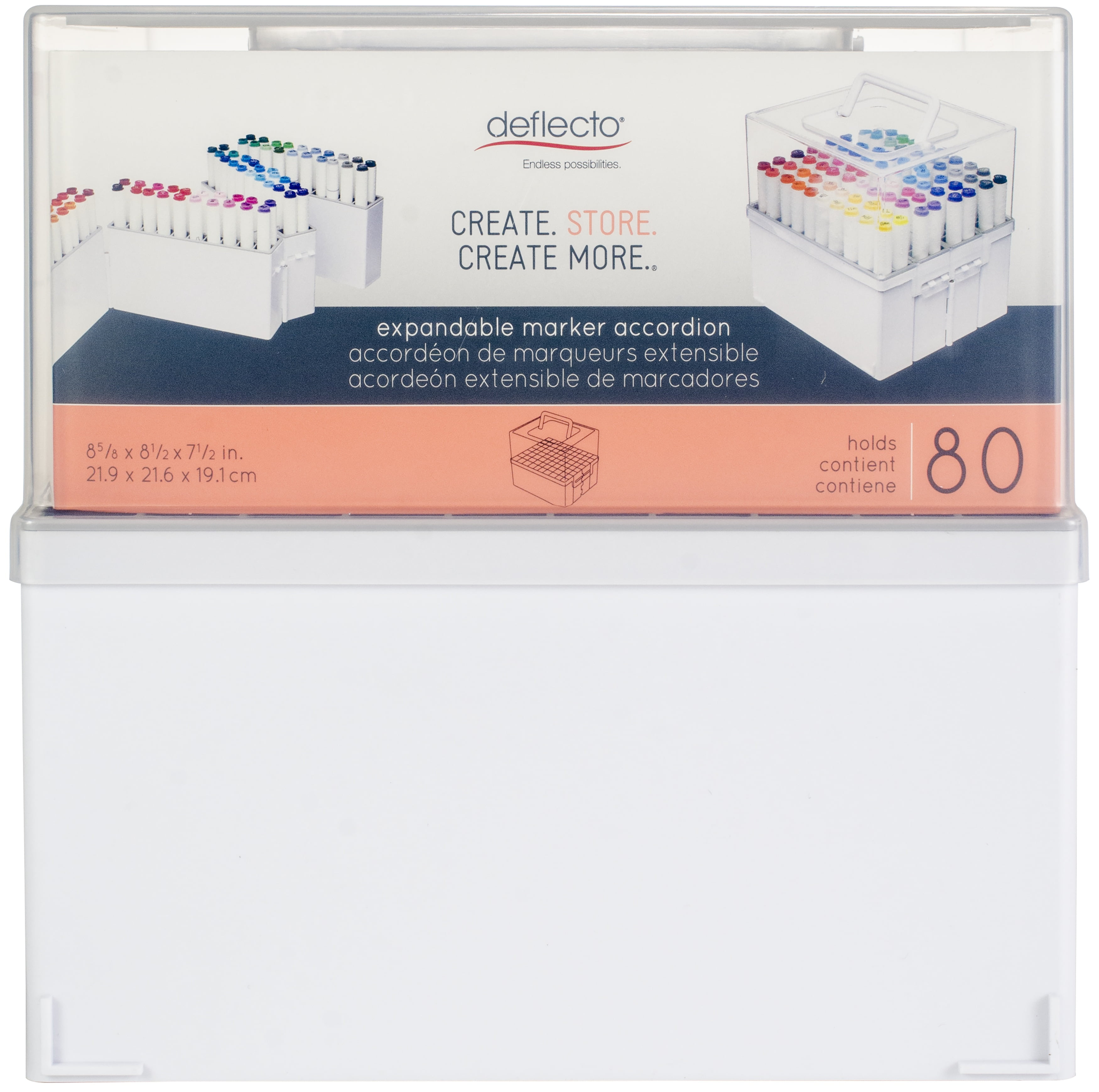 Deflecto Expandable Marker Accordion Organizer-White/Clear