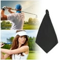 thumbnail image 6 of Unique Bargains 1 Pc Soft Waffle Pattern Golf Towel 15.75"x15.75" Black, 6 of 6