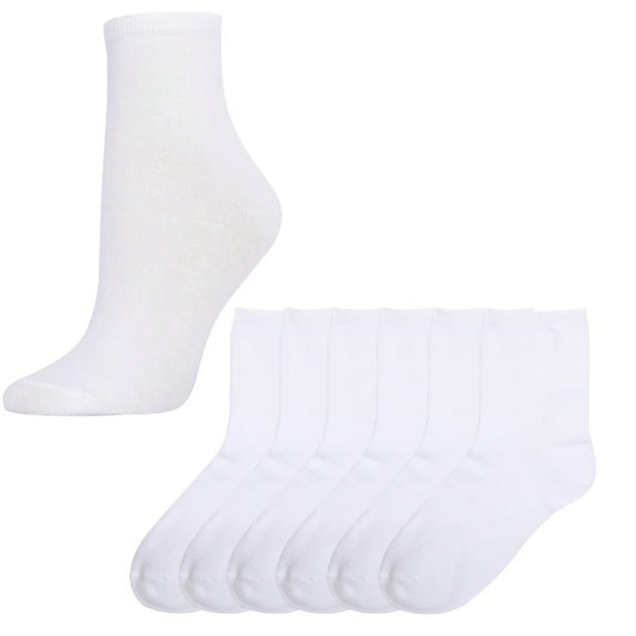 Pack 3 Unisex Kid Toddlers Crew Socks Stretch Casual Dress Boys Girl 2T 3T White