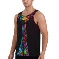 thumbnail image 2 of Zufioo Neon Psychedelic Giraffe Print Men's Vest, Sleeveless Quick-drying Muscle T-shirt, Suitable for Sports Fitness, Home Leisure Wear-4X-Large, 2 of 7
