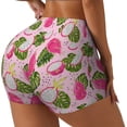 thumbnail image 2 of Kdxio Dragon Fruits Print Workout Shorts for Women Seamless Soft Smooth Gym Yoga Scrunch Active Shorts, 2 of 5