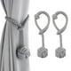thumbnail image 1 of Paquete de 4 alzapaños para cortinas, alzapaños de cuerda para cortina resistentes, alzapaños decorativos rurales hechos a mano (gris), 1 of 5