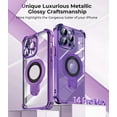 thumbnail image 3 of for iPhone 14 Pro Max Case with Integrated Lens Protection, [Foldable Stand & Ring Holder] [Compatible with Magsafe], Glossy Shockproof Bumper Stylish Women Case for iPhone 14 Pro Max, Purple, 3 of 16