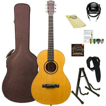 1964 Natural - Bedell Guitars 1964 Series Parlor Acoustic-Electric Guitar with ChromaCast Accessories, Natural Finish