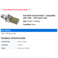 thumbnail image 2 of Axle Shift Control Switch - Compatible with 1996 - 1997 Ford F-350, 2 of 2