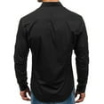 thumbnail image 5 of Huresd Men's Long Sleeve Button Up Shirts Solid Slim Fit Casual Business Formal Dress Shirt Black XL, 5 of 5