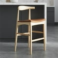 thumbnail image 3 of Pemberly Row Danish Design Vegan Leather Bar Height Stool in Natural, 3 of 7
