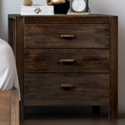 Ktaxon Solid Wood Nightstand with Outlets & USB Ports, 3 Drawer Traditional Cottage Bedside Table, Brown