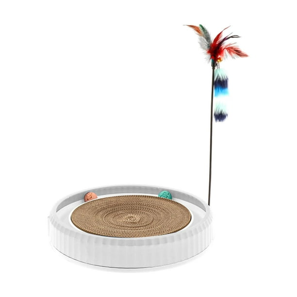 Juguete para rascar para gatos, juguete para gatos, cartón, juguete para rascar, almohadilla para rascar para cachorros de gato blanco