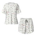 thumbnail image 5 of "Wukai Funny Chicken Women's Pajama Set - Short-Sleeve Top and Shorts with Elastic Waistband and Pockets for Loungewear, Yoga, and Casual Wear-Medium, 5 of 8