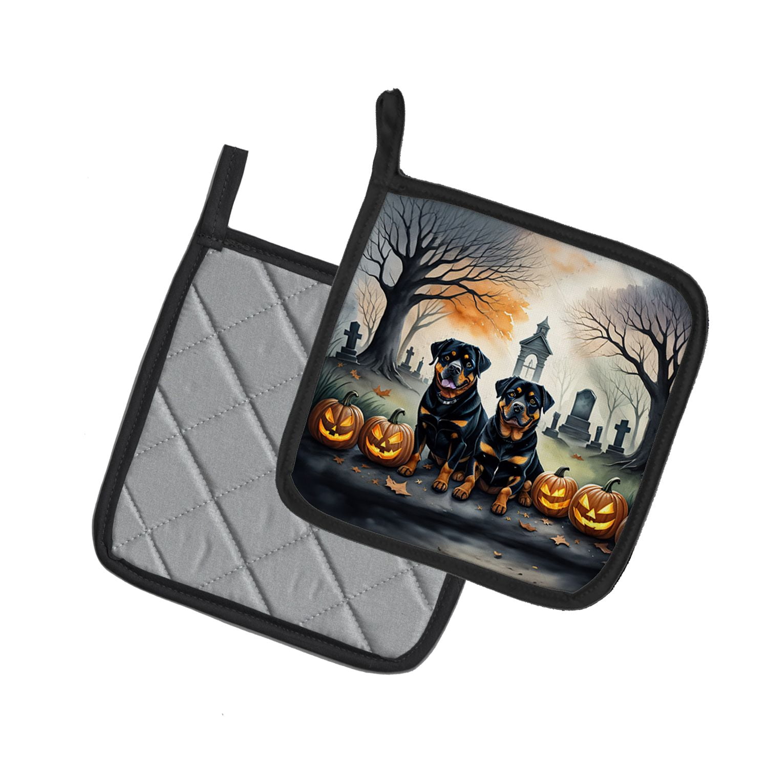 Rottweiler Halloween Pot Holders 7.5x7.5 Inch with Breed Specific Artwork