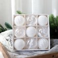 thumbnail image 1 of Nvzi Juego de 9 adornos navideños en forma de bola de 80 mm/3,15 pulgadas, brillantes, irrompibles, de espuma. Decoración navideña para el árbol de Navidad, color blanco., 1 of 4