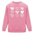thumbnail image 4 of Men's Crewneck Sweatshirts Hearted Print Long Sleeve Casual Pullover Shirt Hip-Hop Sweater Pink XL, 4 of 6