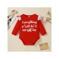 thumbnail image 4 of Gureui Infant Girls Boys Romper, Spring Long Sleeve Printed Triangle Bodysuit, 4 of 9