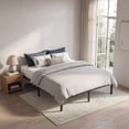 thumbnail image 4 of LEDREM Heavy Duty King Bed Frame, 14" Tall Platform Bed, 1100 lb Capacity, No Box Spring Needed, Under-Bed Storage, Easy Assembly, Mattress Retainers, Matte Black, 4 of 9