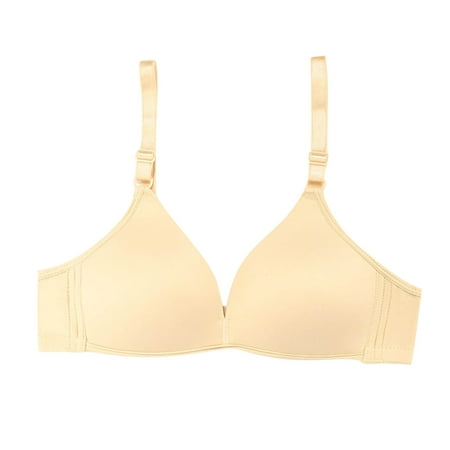 

Zuwimk Bras For Women Full Coverage womens Simply Perfect Underarm Smoothing With Seamless Stretch Wireless Lightly Lined Comfort Bra Beige L