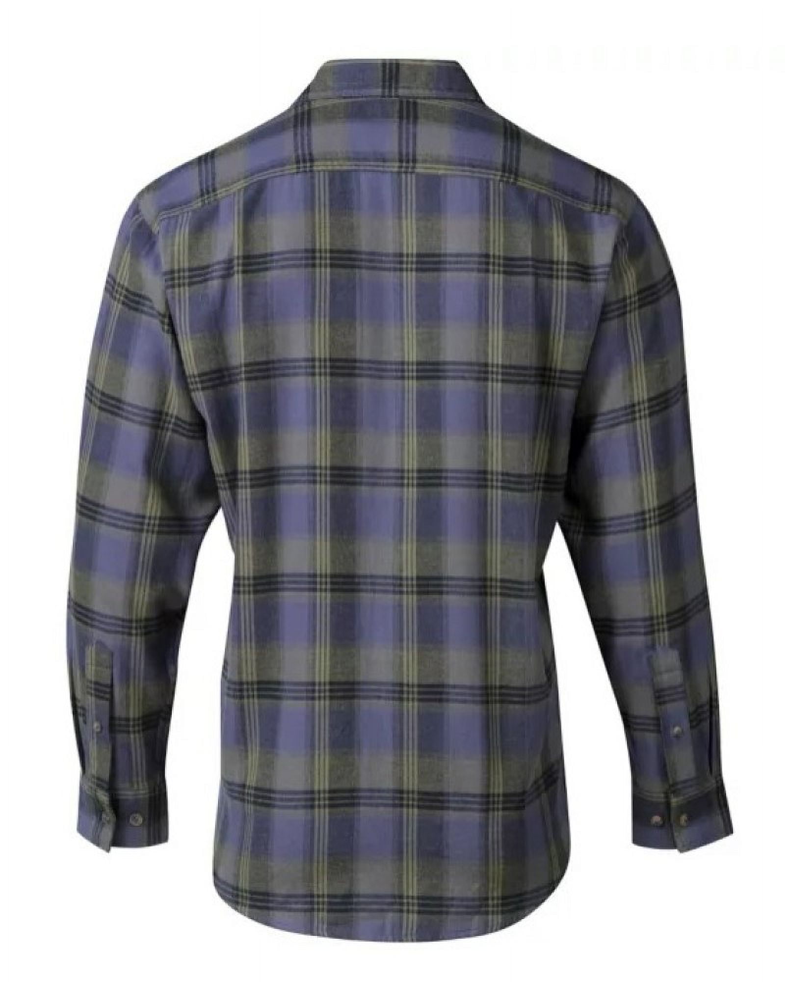 Blue Mountain Long-Sleeve Button Down Plaid Flannel Shirt
