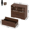 thumbnail image 3 of LVB Wood Lateral Filing Cabinet Drawer, Farmhouse File Cabinet Printer Stand with Storage Shelves, Printer Cabinet Fits A4 Letter Legal Size with Hanging File Folder for Home Office, 32.7" Walnut, 3 of 18