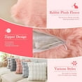 thumbnail image 4 of TOPCHANCES Soft Fluffy Throw Pillow Covers, Pack of 2 Decorative Couch Pillow Protector with Hidden Zipper, 18''x18'', Pink, 4 of 16