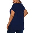 thumbnail image 3 of Fancyglim Womens Plus Size Tops Short Sleeve High Low Shirts(Blue 4X), 3 of 5