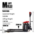thumbnail image 3 of Millilift 3300LB Max Weight Electric Pallet Truck, 3 of 11