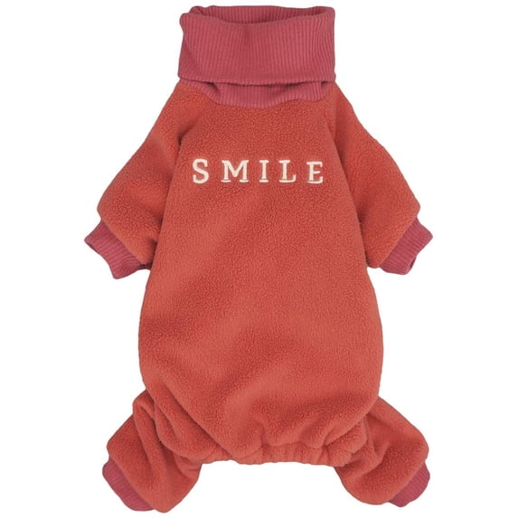 Fitwarm Embroidery Dog Clothes Turtleneck Thermal Fleece Puppy Pajamas Doggie Outfits Cat Onesies Jumpsuits XXL