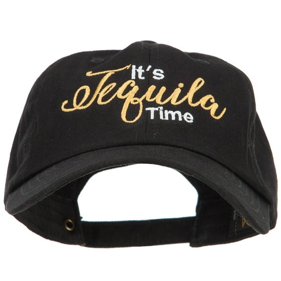 It's Tequila Time Embroidered Unstructured Cap - Black OSFM