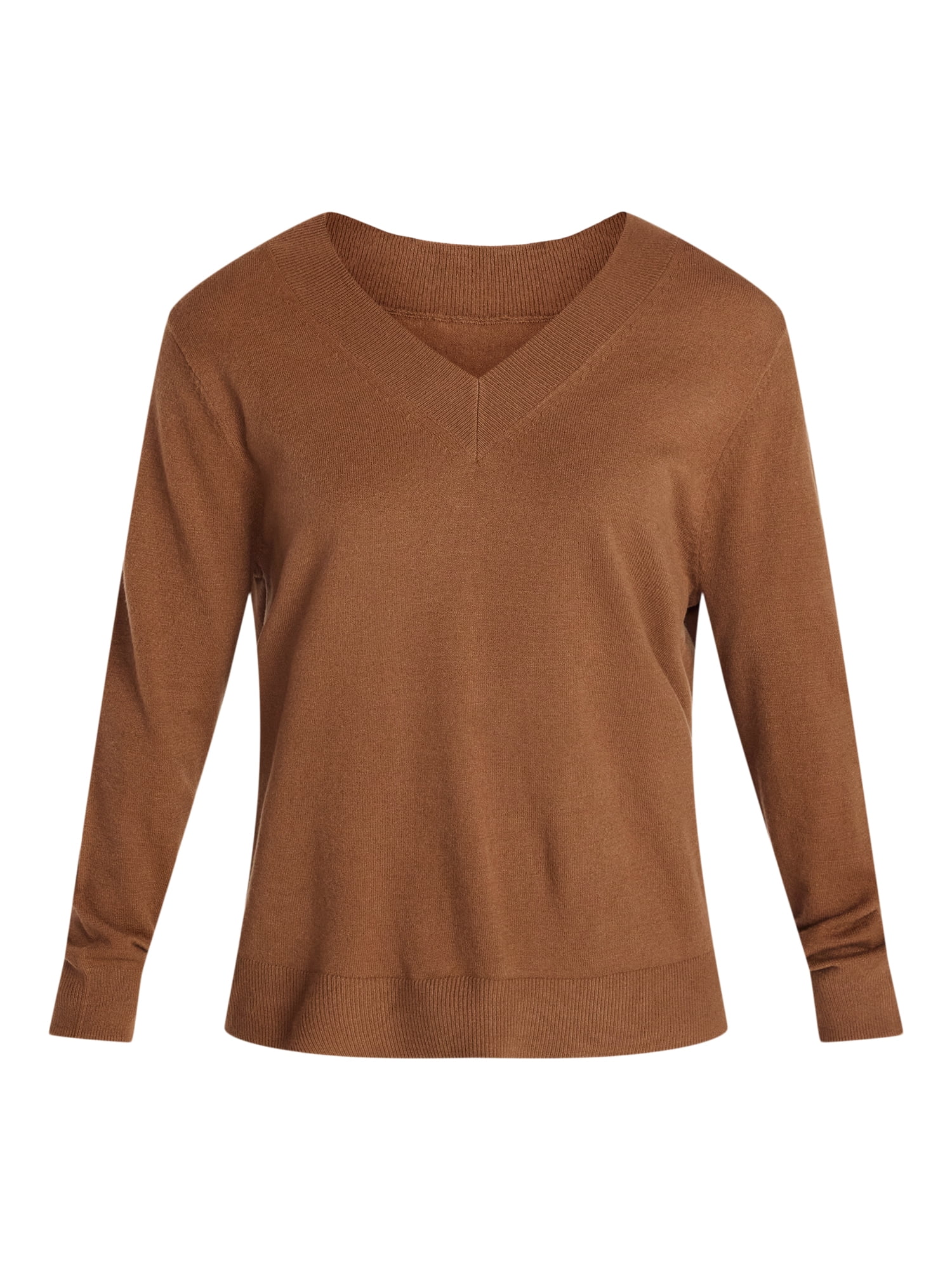 Time and Tru Women's V Neck Sweater, Lightweight, Sizes XS-XXXL