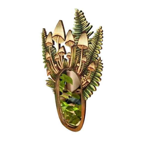 EGNMCR Bohemian Wood Mirror, Wood Forest Mirror, Wall Decoration Wooden mirror