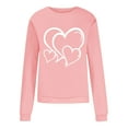 thumbnail image 4 of Fartey Valentine's Day Sweatshirt for Women Trendy Heart Print Crewneck Pullover Shirts Casual Loose Long Sleeve Tops Fashion Spring Fall Drop Shoulder Sweatshirts 2025Pink, 4 of 4