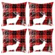 thumbnail image 1 of 4 Uds. Funda de almohada decorativa navideña de lino con copos de nieve y alce (relleno de almohada no incluido), 1 of 5