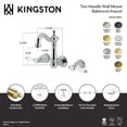 thumbnail image 4 of Kingston Brass KS1226BPL Bel-Air Double-Handle 3-Hole Wall Mount Bathroom Faucet in Polished Nickel, 4 of 5
