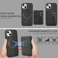 thumbnail image 3 of for iPhone 14 Case with 2-in-1 Detachable Magnetic Wallet 4 Card Slots and 1 Zipper Bag Compatible MagSafe and RFID Blocking Stand Wireless Charging-7 Color, 3 of 8