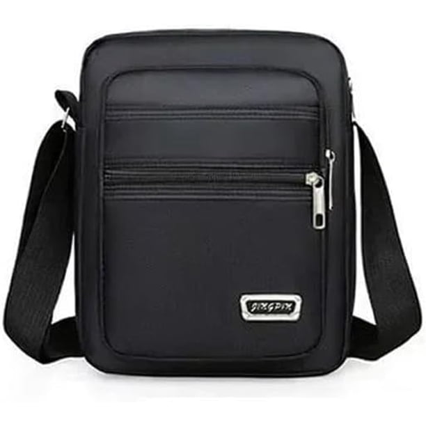 Bandolera de lona para hombre, bandolera para hombre, bolsa cruzada, color negro
